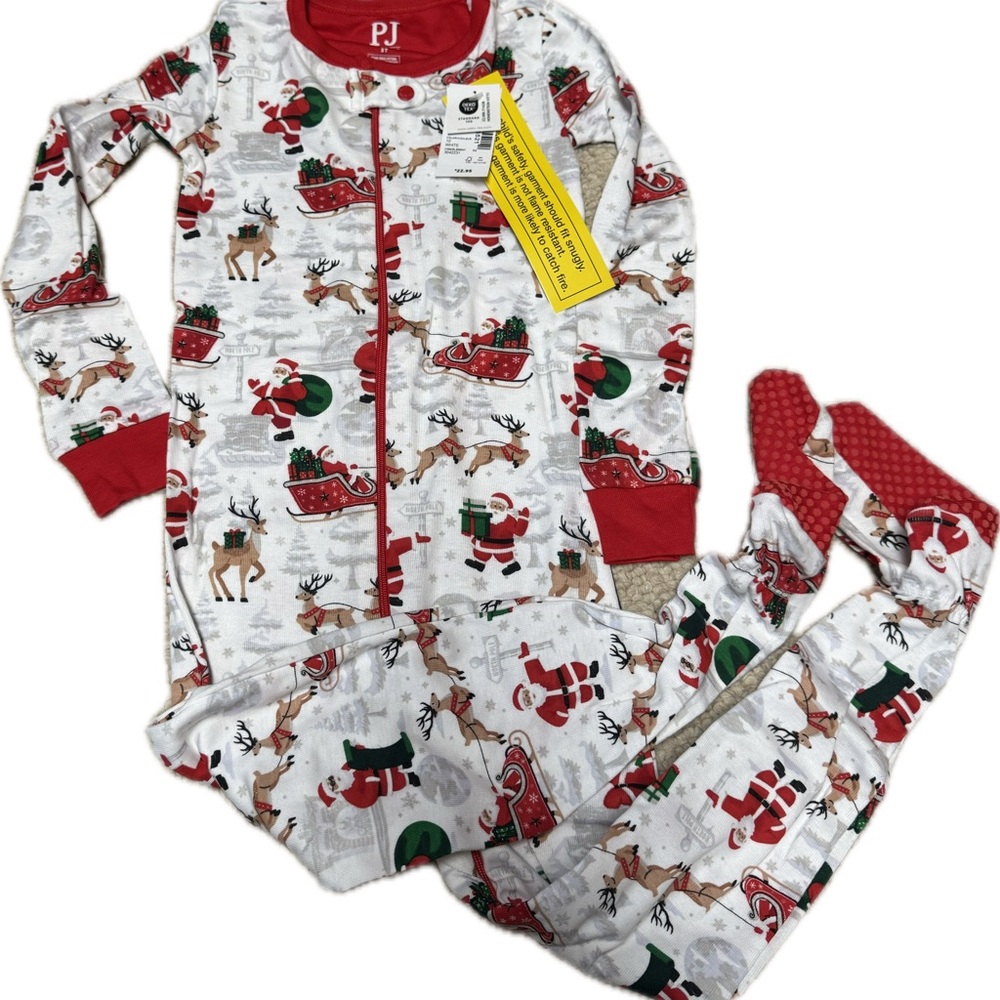 NWT Children’s Place Footie Christmas Pajamas 3T